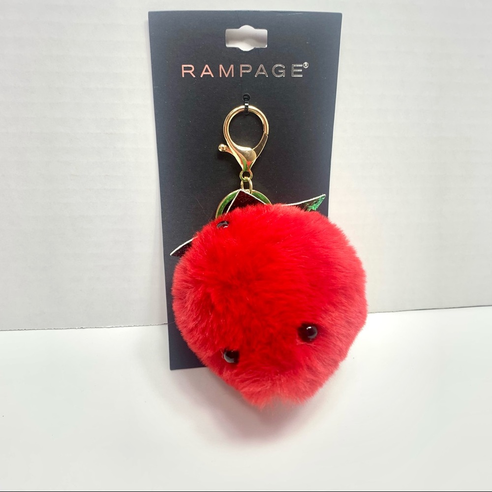NWT. Plush strawberry keychain or bag charm